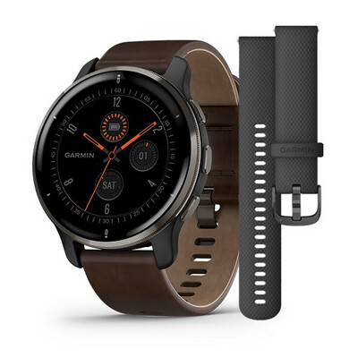 Garmin
Smartwatch
Venu 2 Plus, GPS Black+Slate Leather
Schiefergraue Edelstahllünette mit schiefergrauem Gehäuse und dunkelbraunem Lederarmband