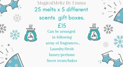 Gift box of 25 melts in 5 different scents