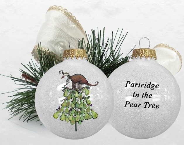 PARTRIDGE IN A PEAR TREE ORNAMENT & CARD