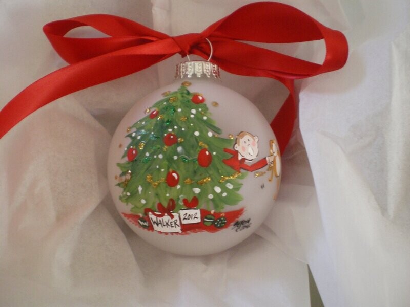 BABY PEEKING FROM BEHIND CHRISTMAS TREE