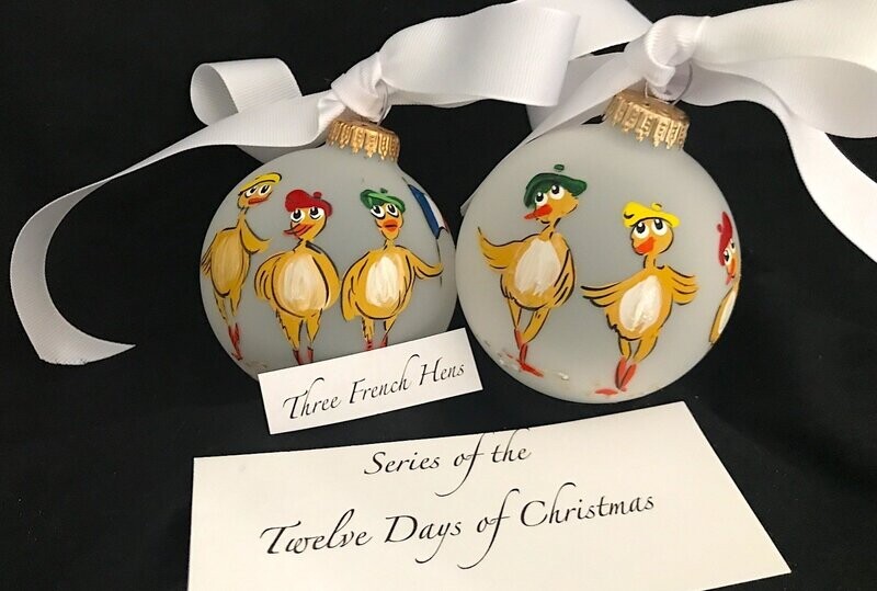 THREE FRENCH HENS ORNAMENT