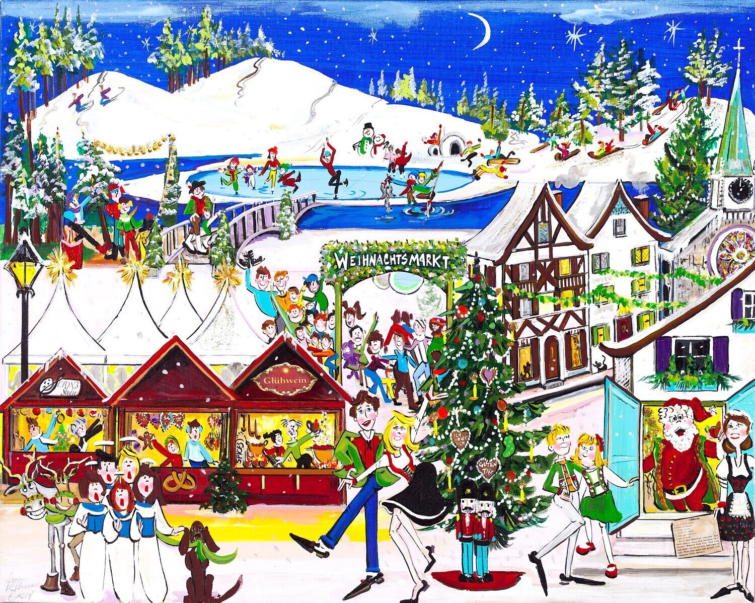 GERMAN CHRISTMAS MARKET PRINT