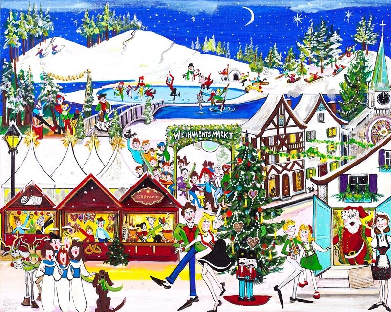 GERMAN CHRISTMAS MARKET PRINT