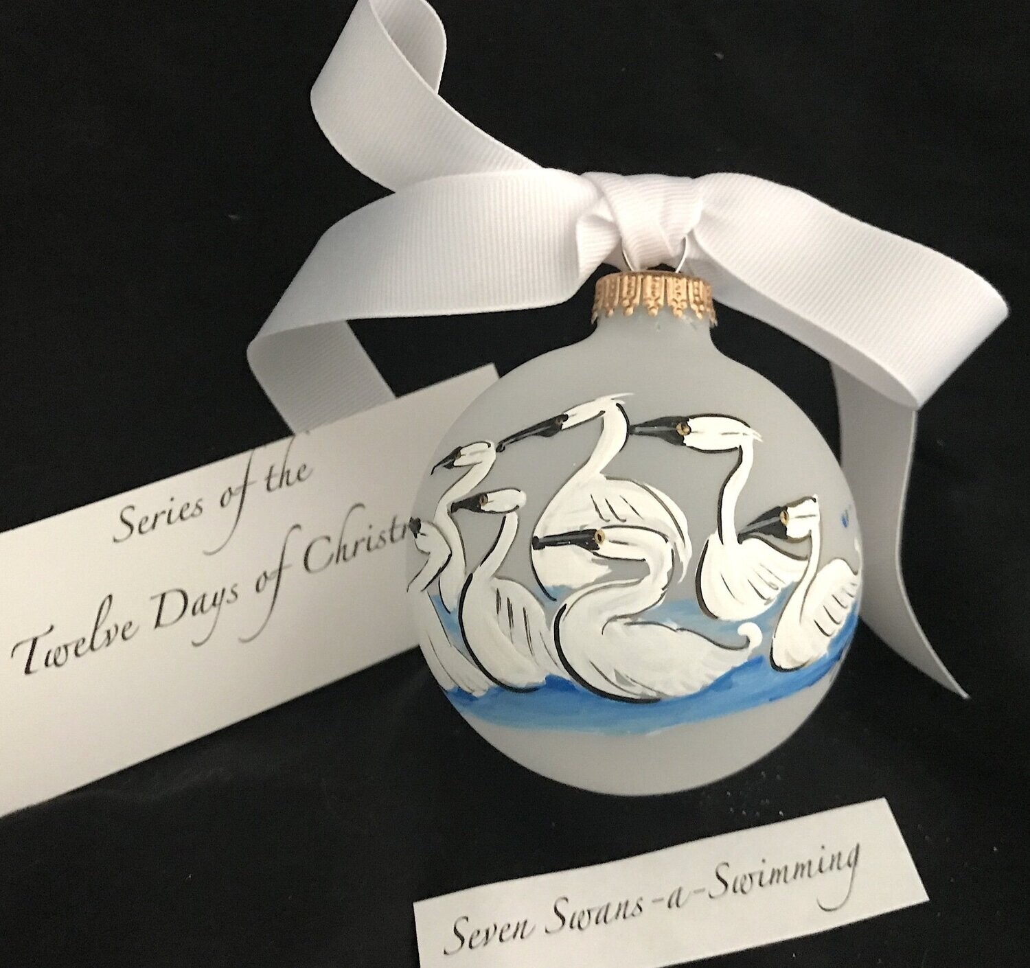 SEVEN SWANS- A -SWIMMING ORNAMENT SEVEN SWANS- A -SWIMMING ORNAMENT