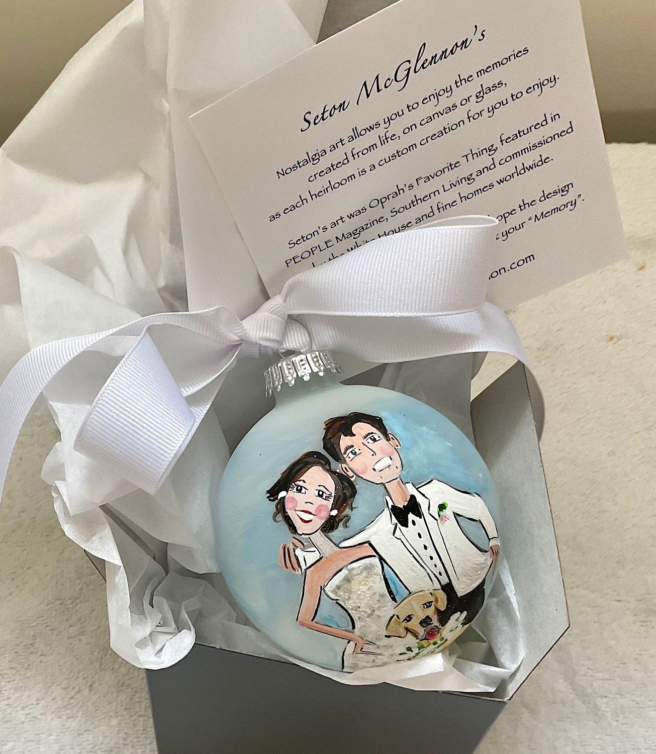 BRIDAL COUPLE & THEIR PET 3 1/4"