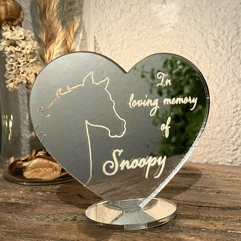 Gedenk hartje dier paard pony