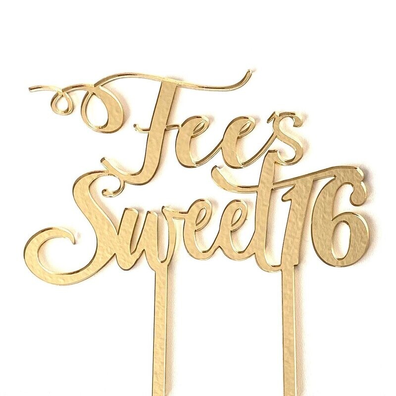 Sweet 16 taart topper met naam