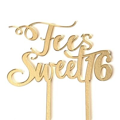 Sweet 16 taart topper met naam