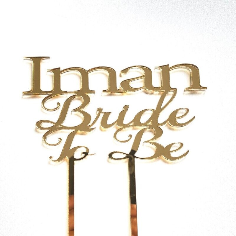 Bride to be taart topper met naam 2