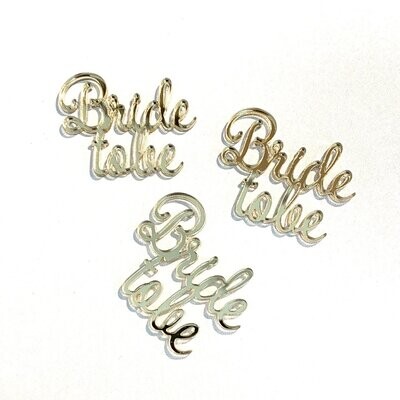 Bride to be Mini taart toppers 6 cm breed