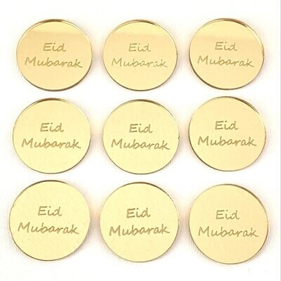 Label met Eid Mubarak (4 cm)