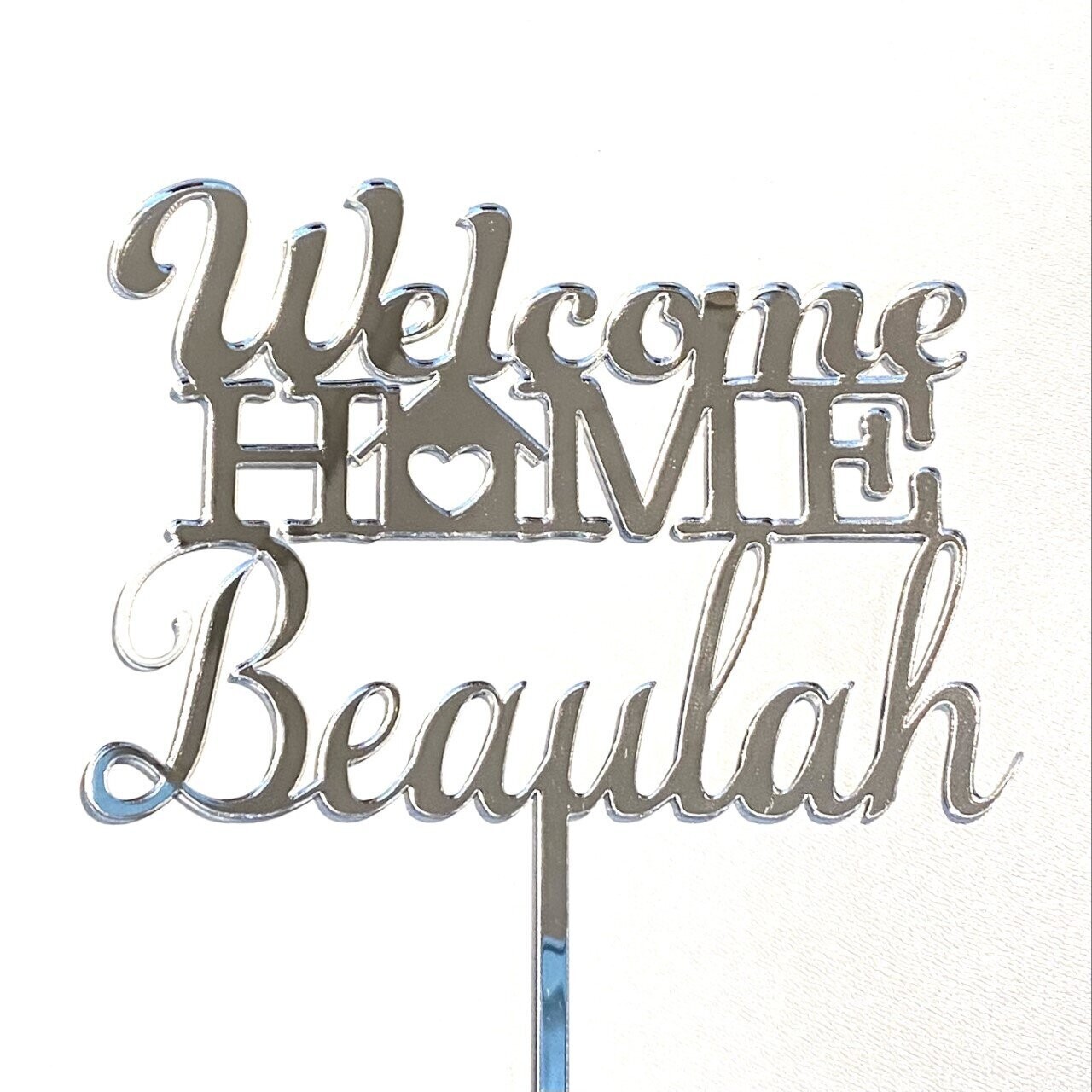 Welcome home taarttopper met naam
