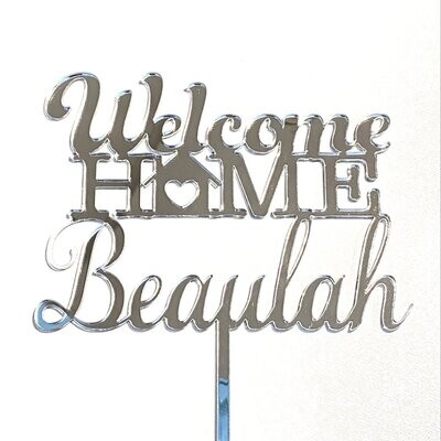 Welcome home taarttopper met naam