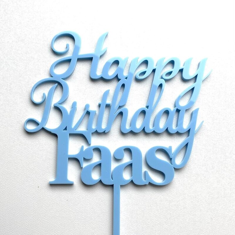 Happy Birthday met naam taarttopper (nr 3)