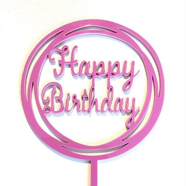 Happy Birthday krans taarttopper in cirkels