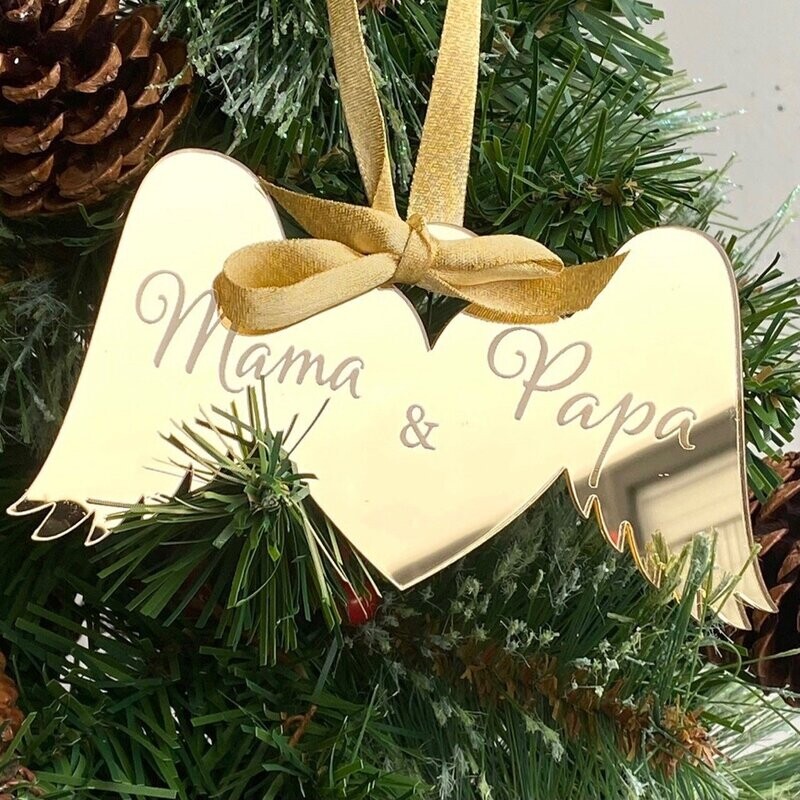 Kerstbal ornament engel vleugels met naam