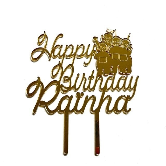Happy Birthday met naam taarttopper in thema(nr 1)