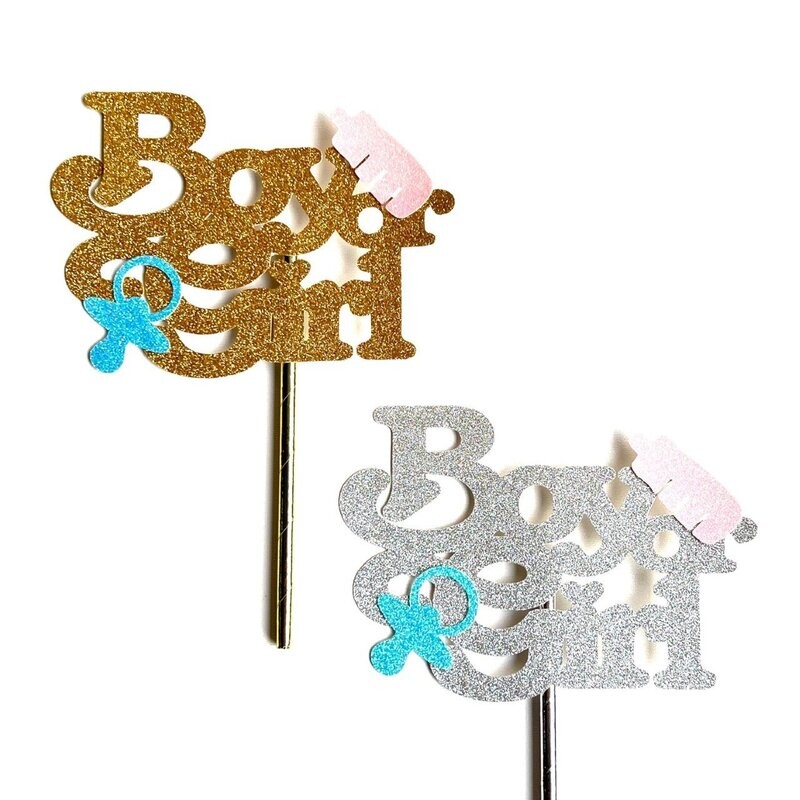 Boy or Girl glitter karton