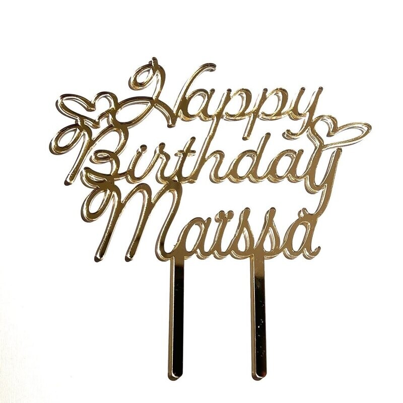Happy Birthday met naam taarttopper (nr 4)