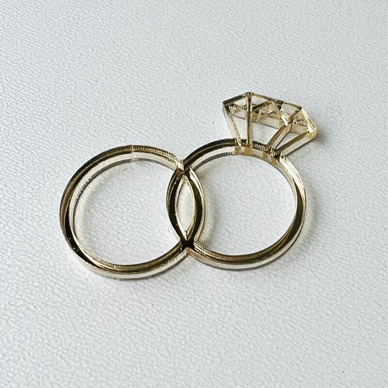 Ringen taart topper (4 cm breed)
