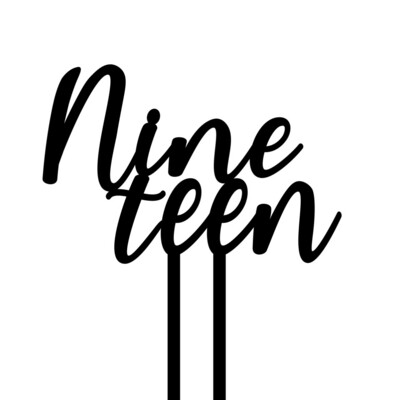 Taart topper met leeftijd in letters (dubbel)