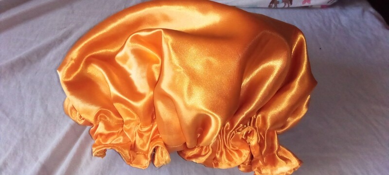 Gold Satin Bonnet Cap