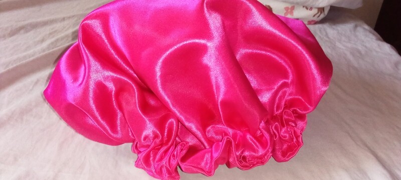 Pink Satin Bonnet Cap
