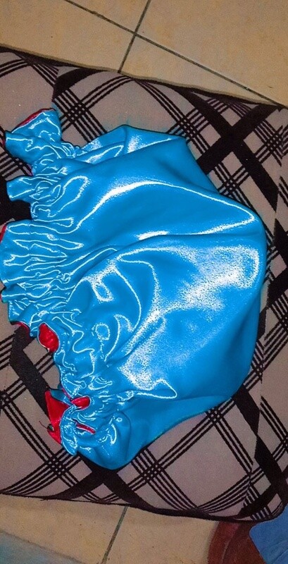PALE BLUE SATIN BONNET