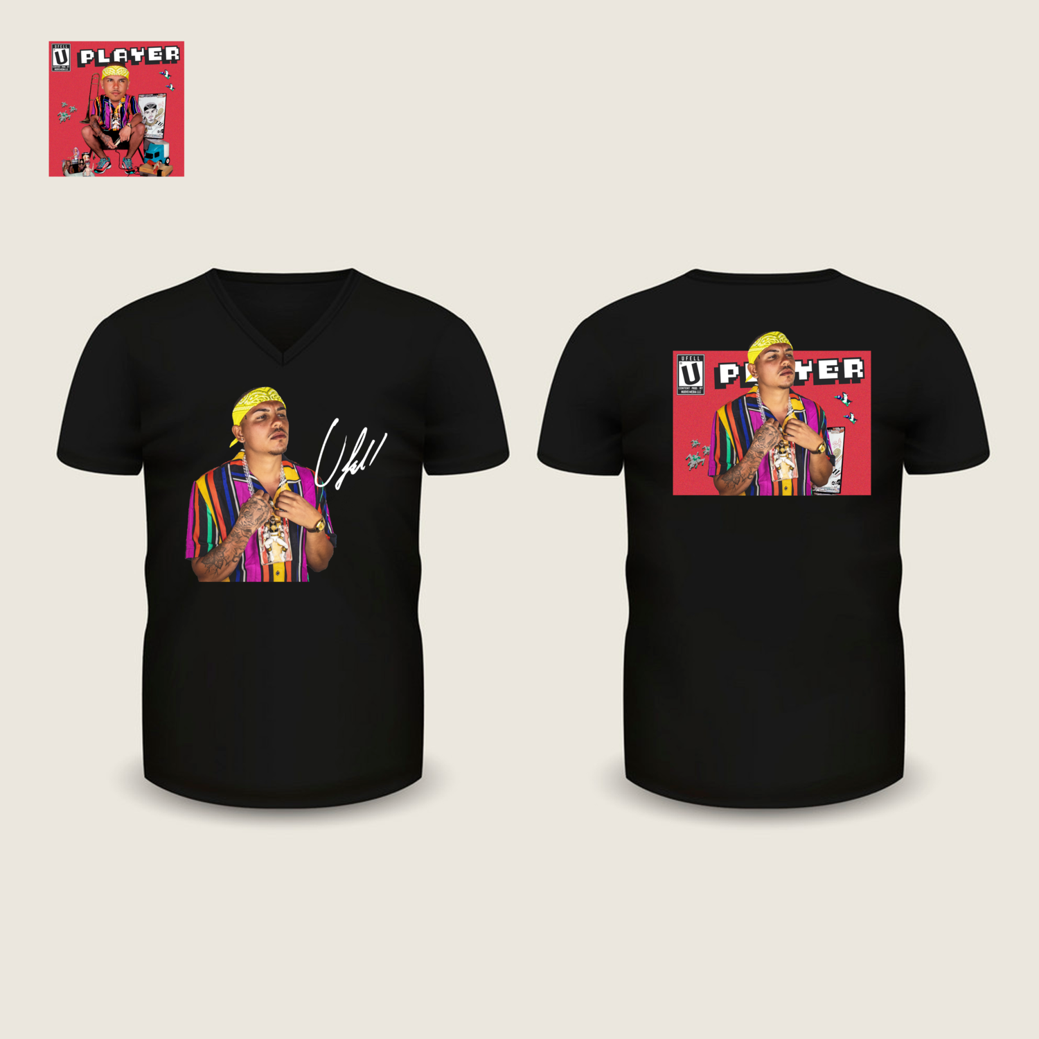 BLACK PLAYER T-SHIRT #1 (SMALL) BLACK PLAYER T-SHIRT #1 (SMALL)