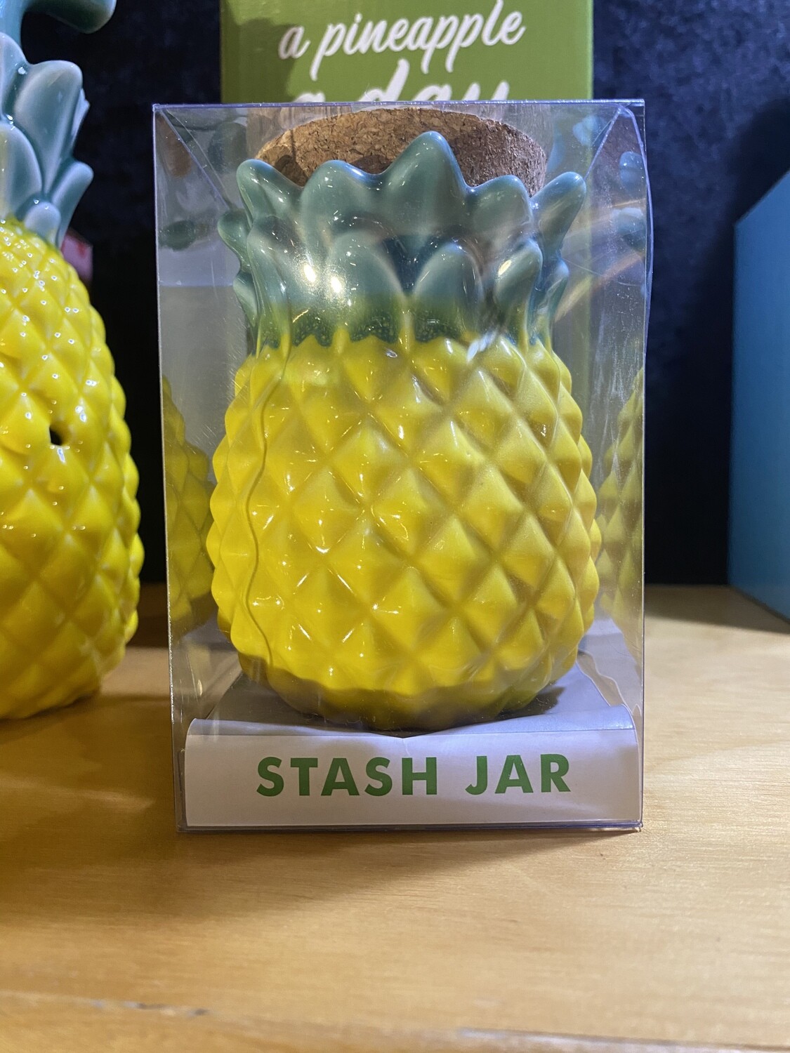 Ceramic Pineapple Stash Jar