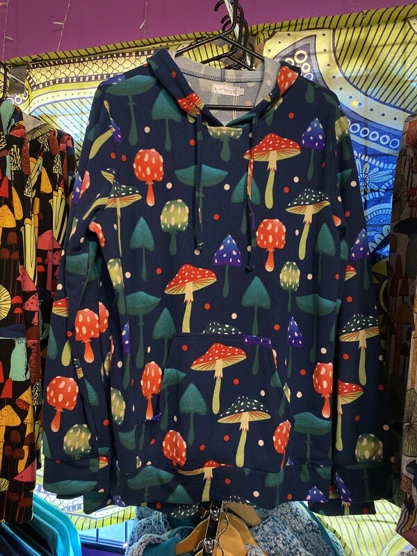 Mushroom hoodie blue