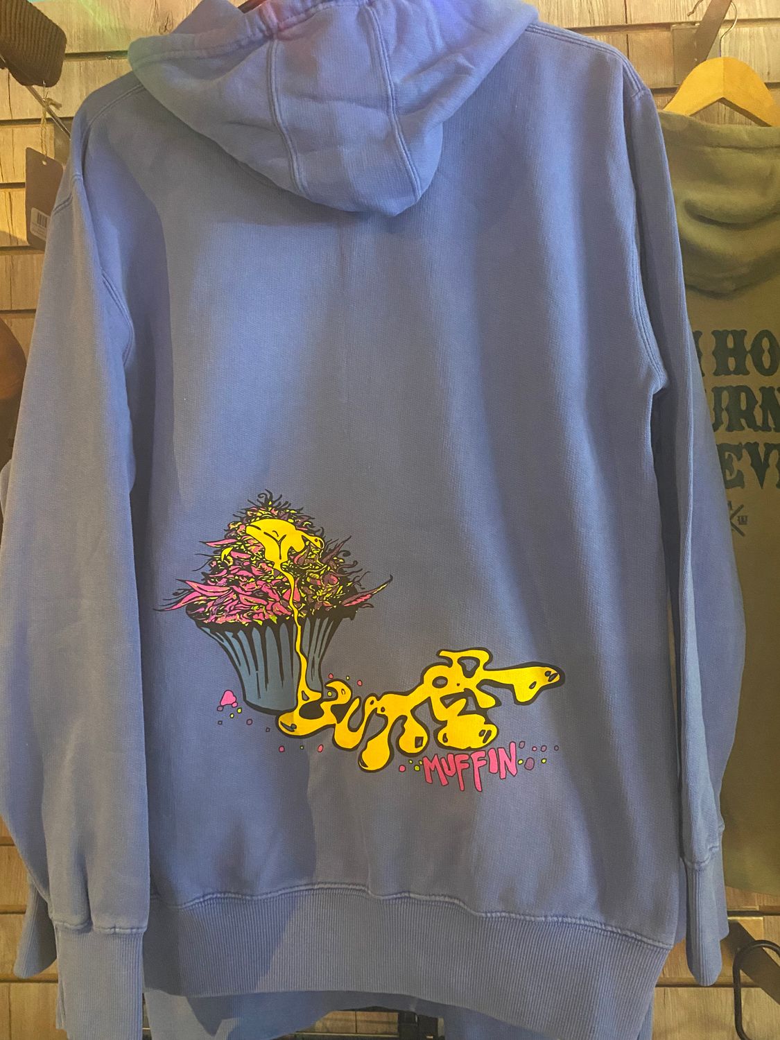 Buttermuffin distressed blue hoodie