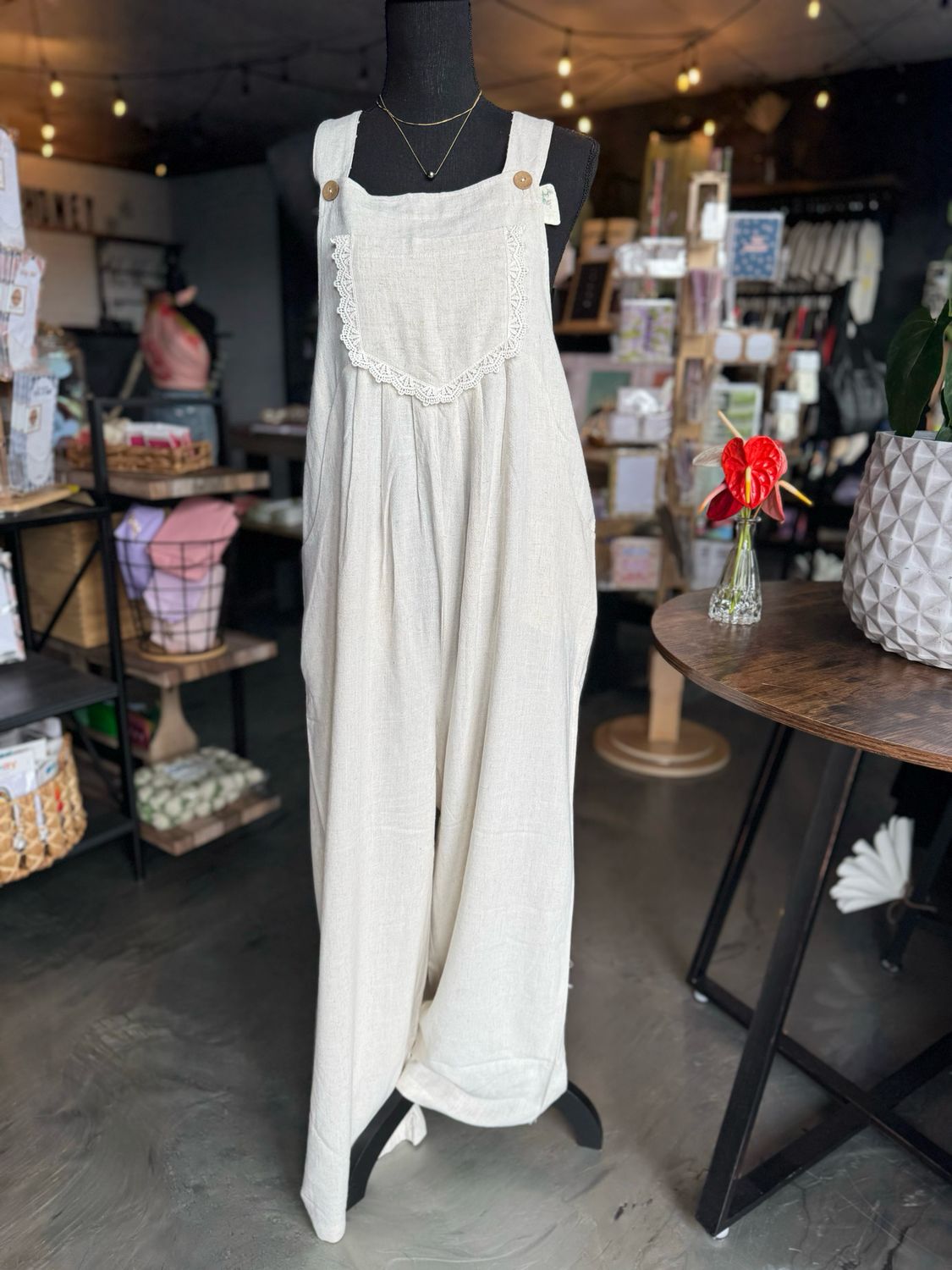 Pretty Linen Overalls