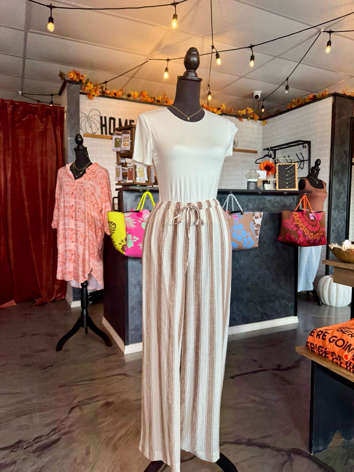 Perfect Stripe Pant Toffee