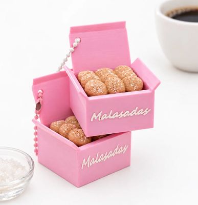 Pink Malasada Clicker Keychain