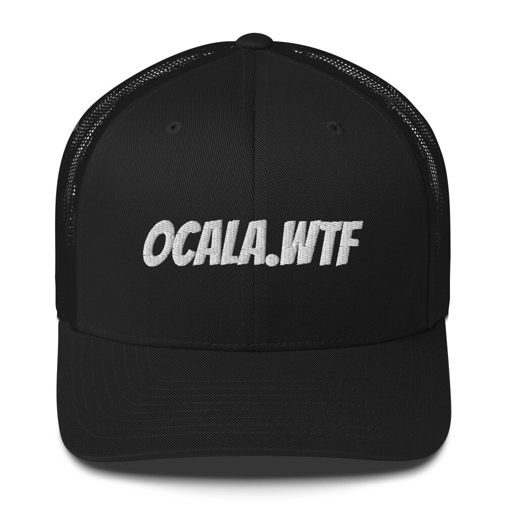 OCALA.WTF Trucker Cap, Color: Black