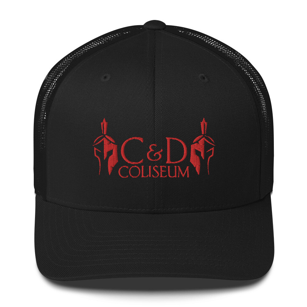 C&D RED STITCH Trucker Caps, Color: Black