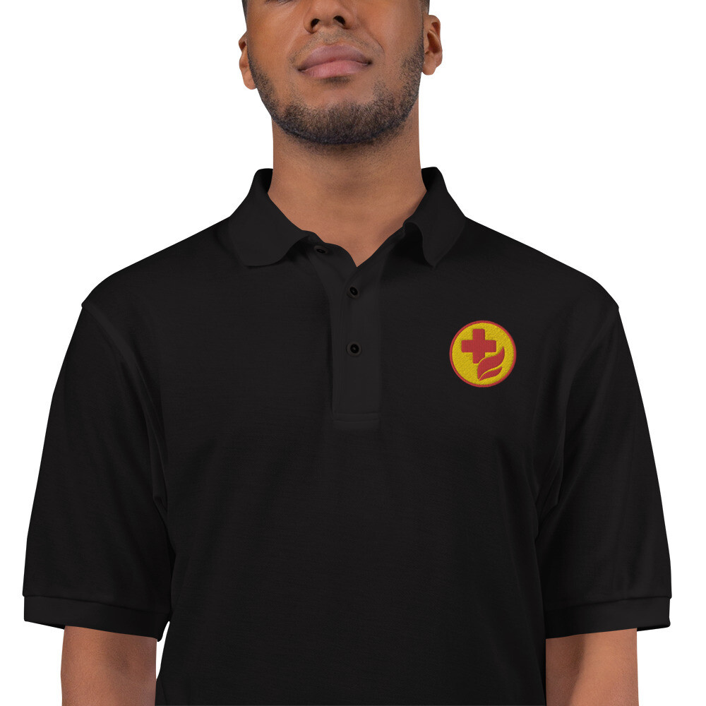 DR PAINS LOGO ONLY Men's Premium Polo, Color: Black, Size: S