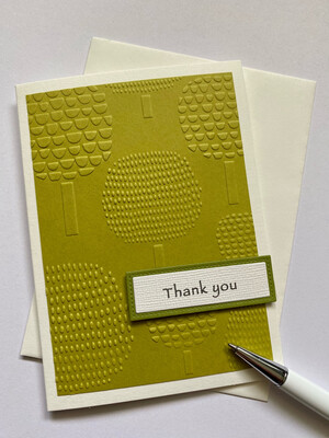 Greeting Card - Embossed Tree Card, Thank you Card