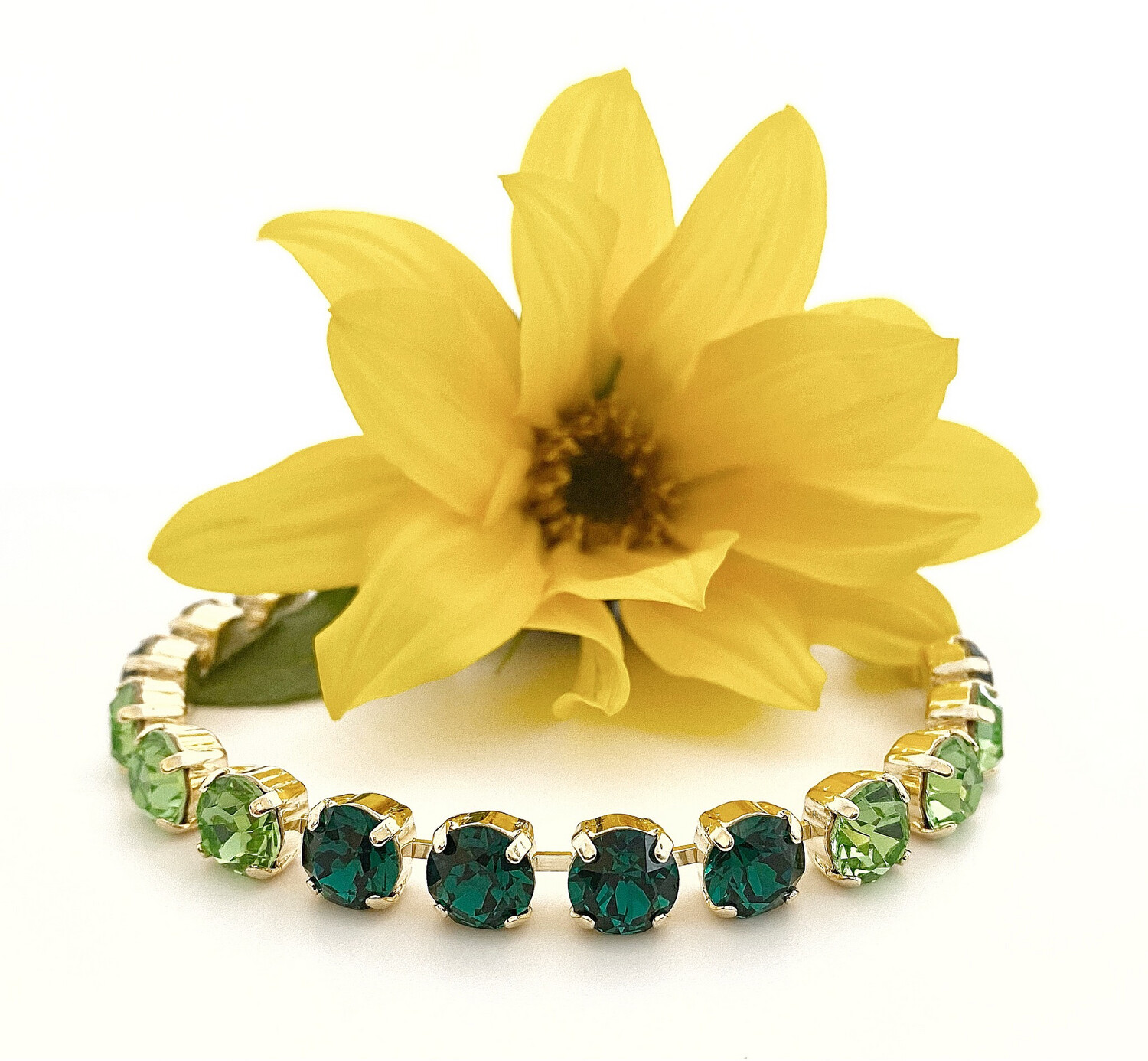 Crystal Bracelet, Emerald and Peridot