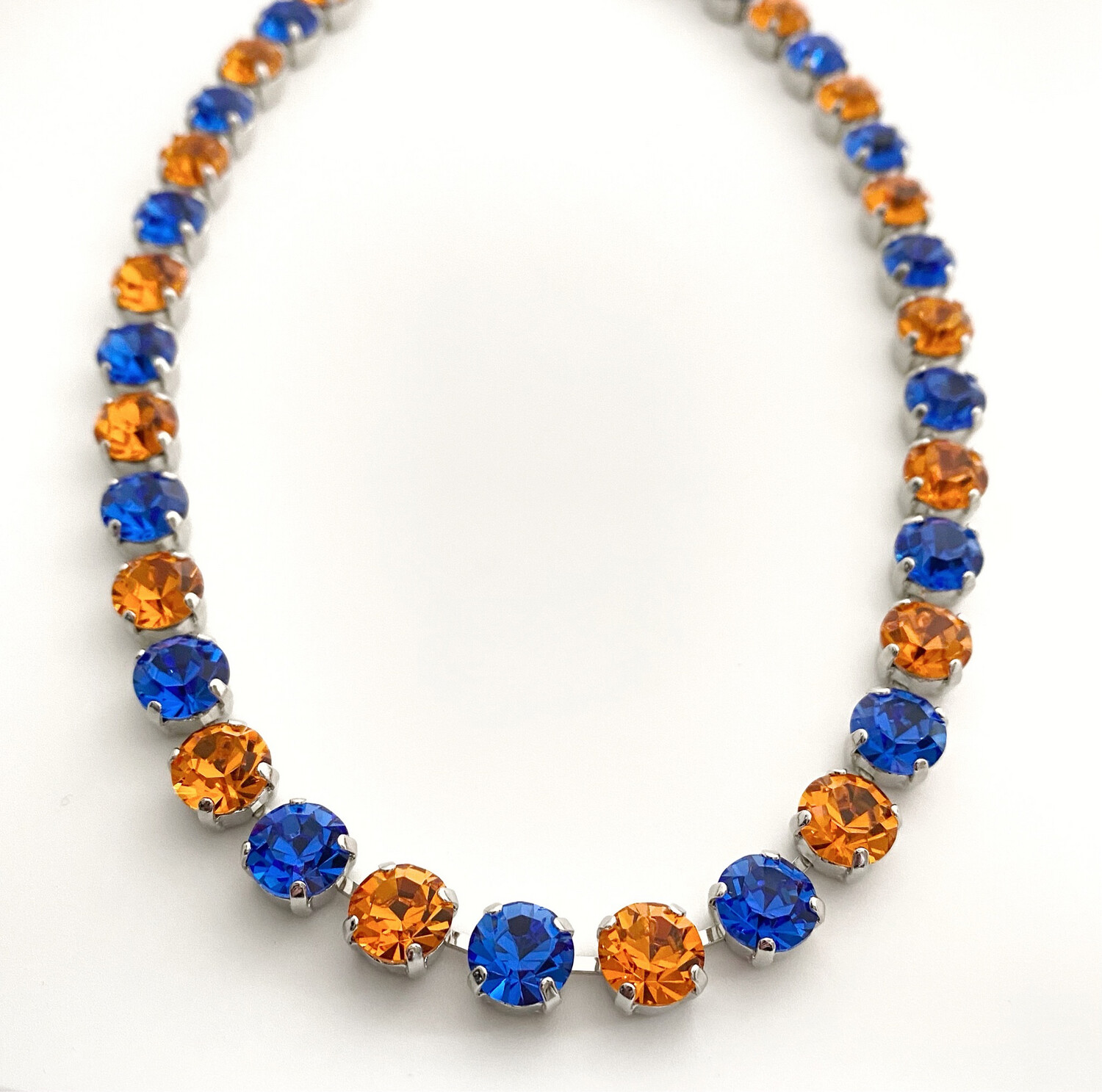 Florida Gator inspired Crystal Necklace and Earrings
