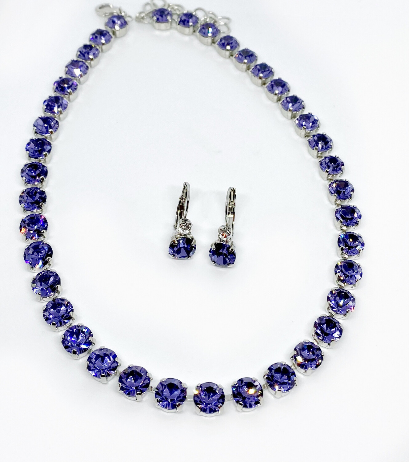 Crystal Necklace and Earrings, Color of the Year 2022