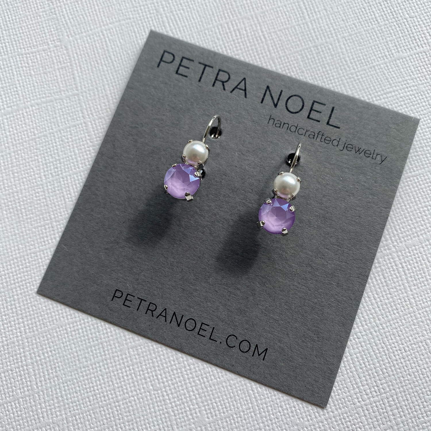 Lavender and Pearl Earrings