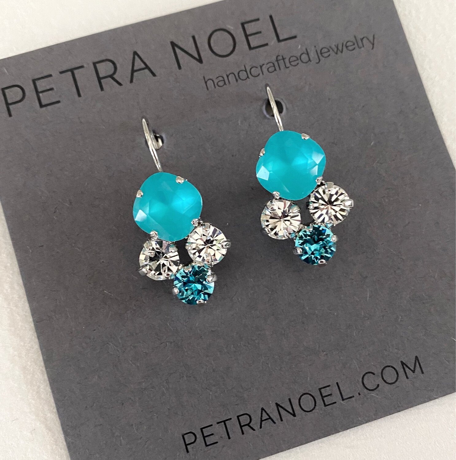 Crystal matte Turquoise earrings