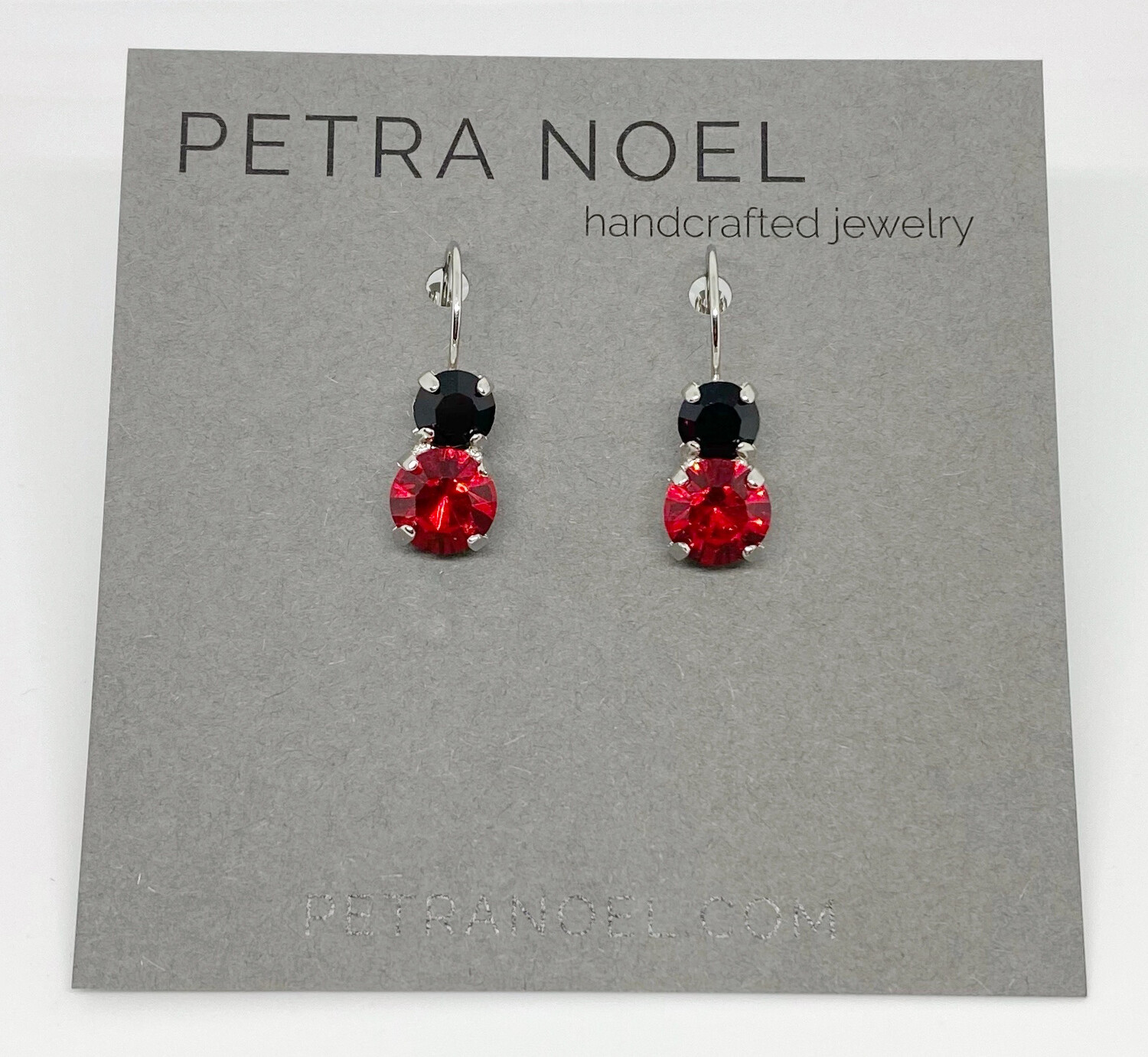 Red and Black Crystal Earrings 