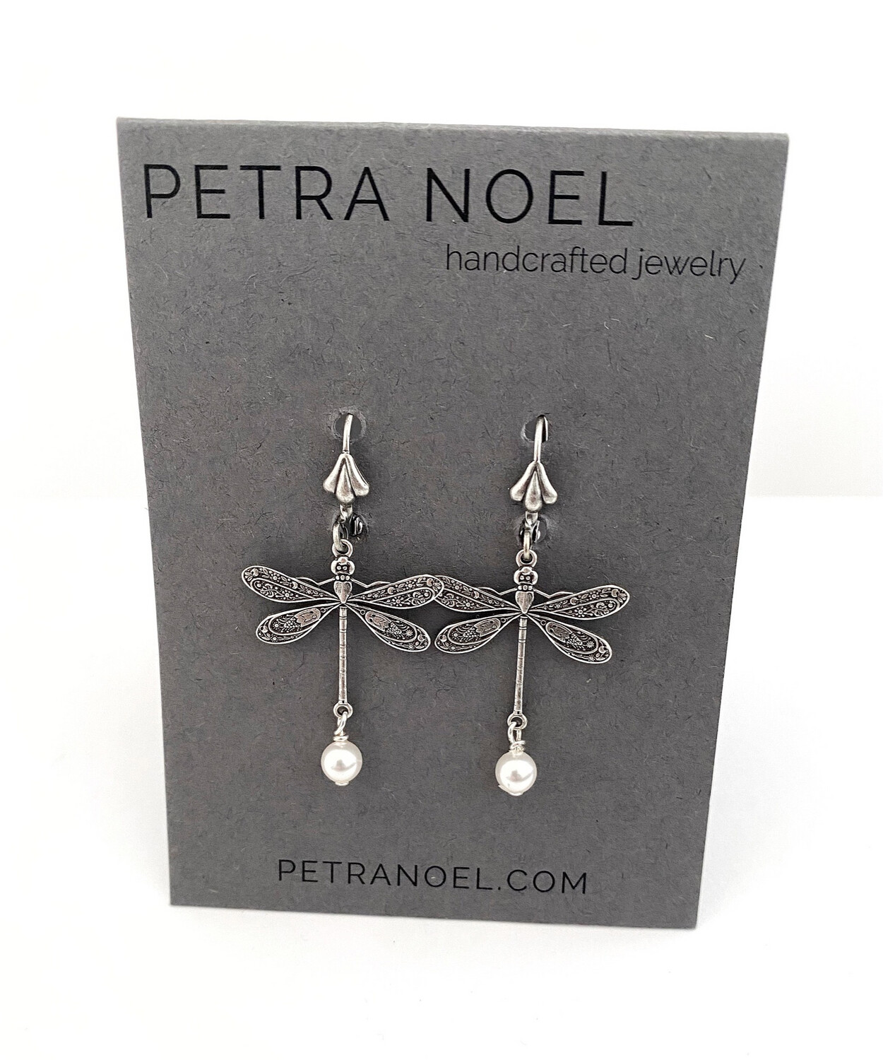 Dragonfly Earrings with Pearls