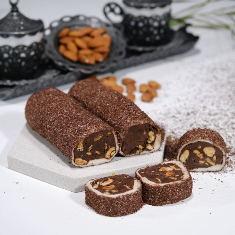 Cocoa Covered Chocolate Almond Turkish Delight Roll