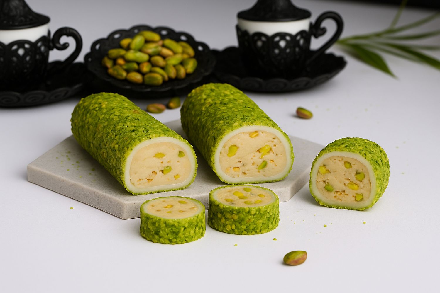 Coconut &amp; Pistachio Turkish Delight Roll