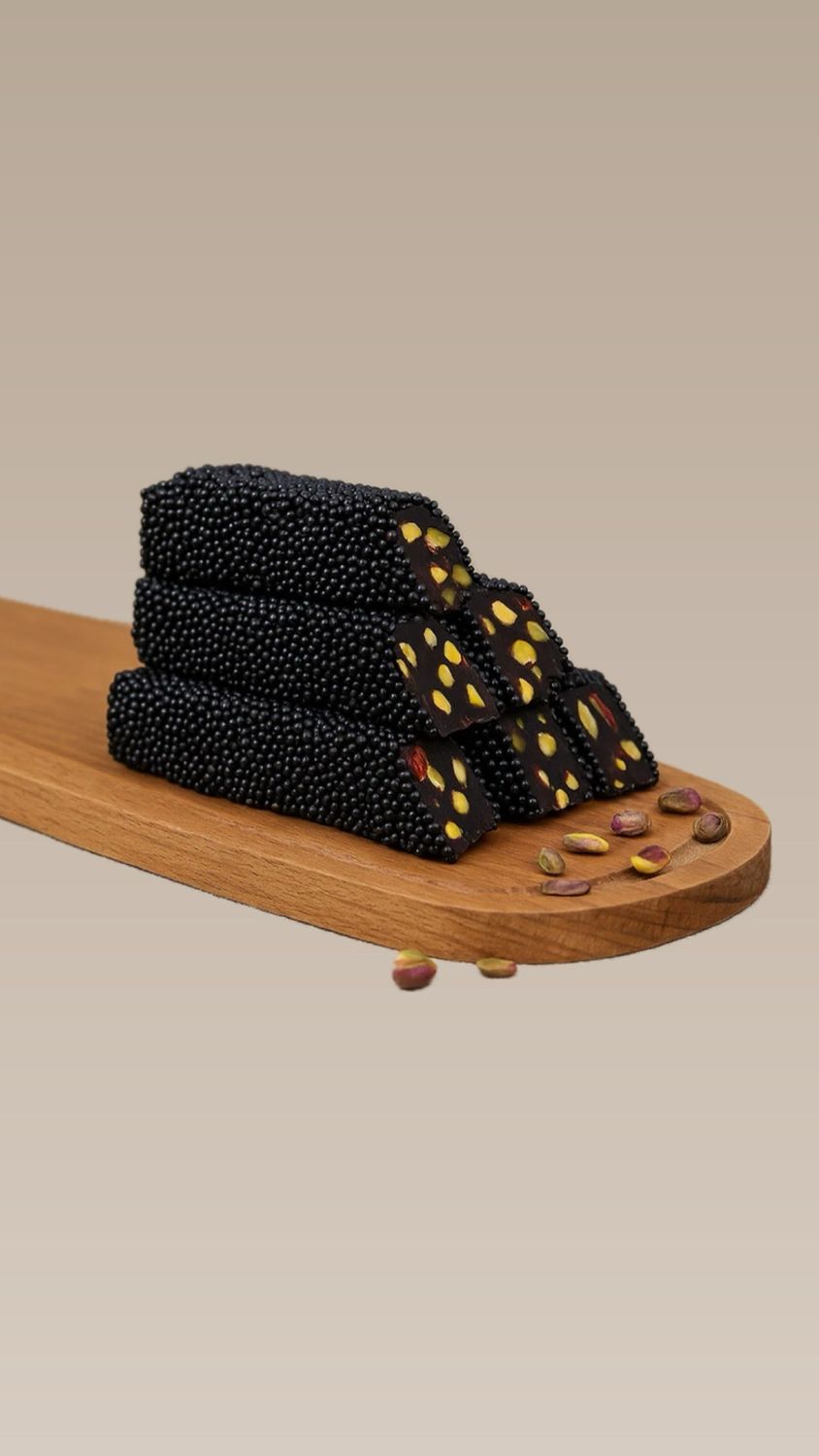 Pomegranate &amp; Pistachio Turkish Delight Roll with Puffed Rice