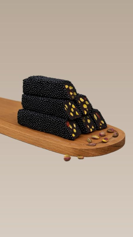 Pomegranate &amp; Pistachio Turkish Delight Roll with Puffed Rice